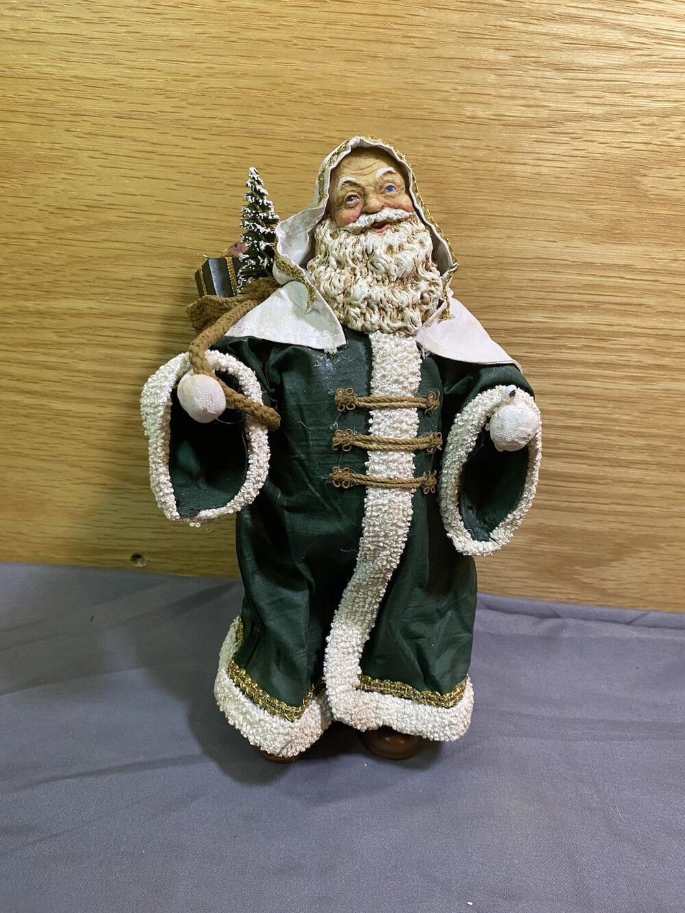 VTG 1988 Clothtique Possible Dreams Santa Father Christmas Green Coat